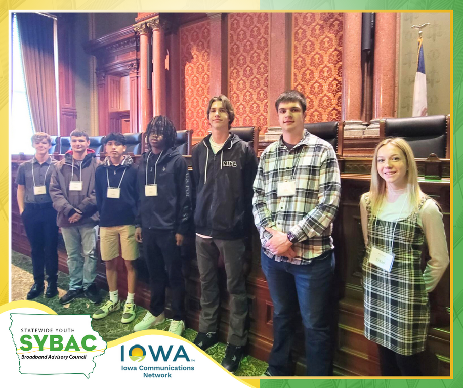 The SYBAC high school students at the Iowa Capitol during their visit on April 9, 2024.