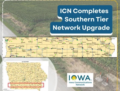 Image of field, coverage map of southern tier of ICN Network points