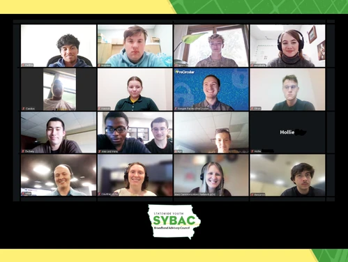 Screenshot from a SYBAC monthly meeting with all the high school students, hosts, and guests