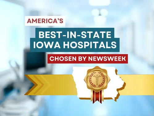 Best in State with 20 Iowa hospitals honored celebration infographic