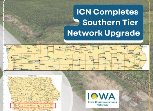 Image of field, coverage map of southern tier of ICN Network points