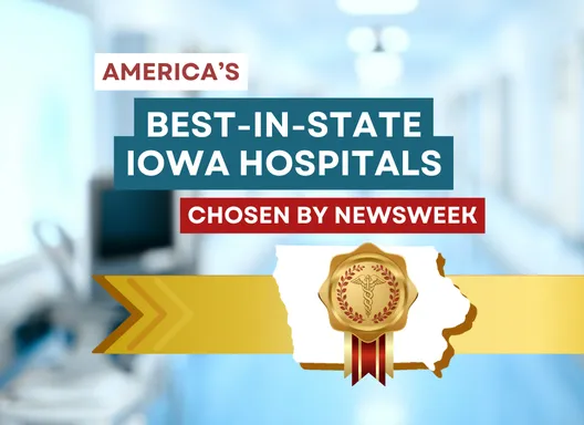 Best in State with 20 Iowa hospitals honored celebration infographic