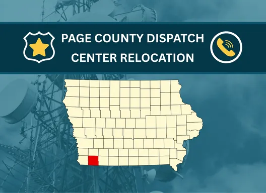 State of Iowa highlighting Page County in the South West of the State