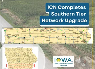 Image of field, coverage map of southern tier of ICN Network points