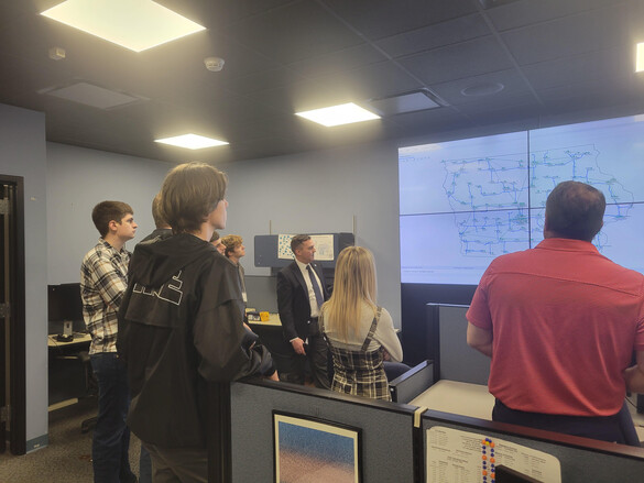2024 - SYBAC students video monitor information in ICN’s Broadband Information Center.