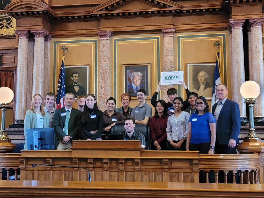Students on Iowa House Floor.